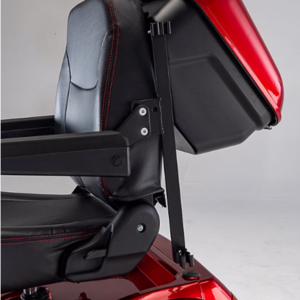 Afiscooter S zoom-in side view of the chair and lock box