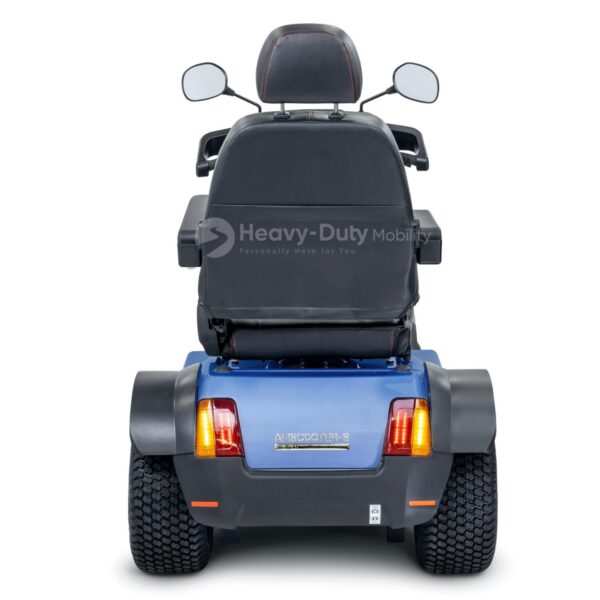 Back View of Blue Afiscooter S4 Mobility Scooter with Golf Tire