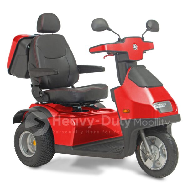 Red Afiscooter S3 Mobility Scooter with Golf Tires