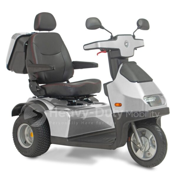 Silver Afiscooter S3 Mobility Scooter with Golf Tires