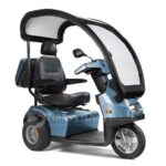 Blue Afiscooter S3 Mobility Scooter with Canopy and Golf Tire
