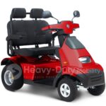 Red Afiscooter S4 Dual Seat Mobility Scooter with Golf Tire