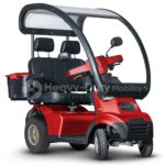Red Afiscooter S4 Dual Seat Mobility Scooter with Canopy and Golf Tire