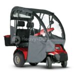 Red Afiscooter S4 Dual Seat Mobility Scooter with Canopy Rain Cover and Golf Tire