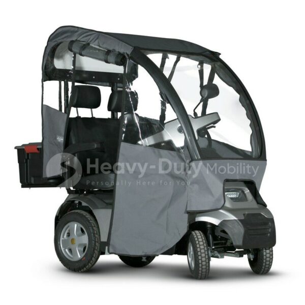 Silver Afiscooter S4 Dual Seat Mobility Scooter with Canopy Rain Cover