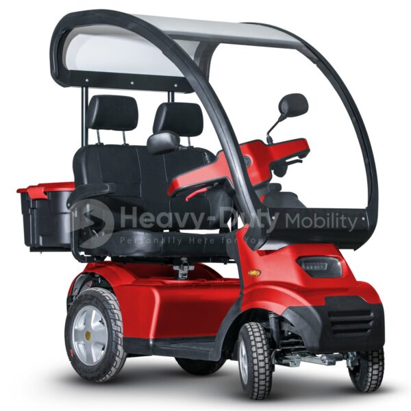 Red Afiscooter S4 Dual Seat Mobility Scooter with Canopy