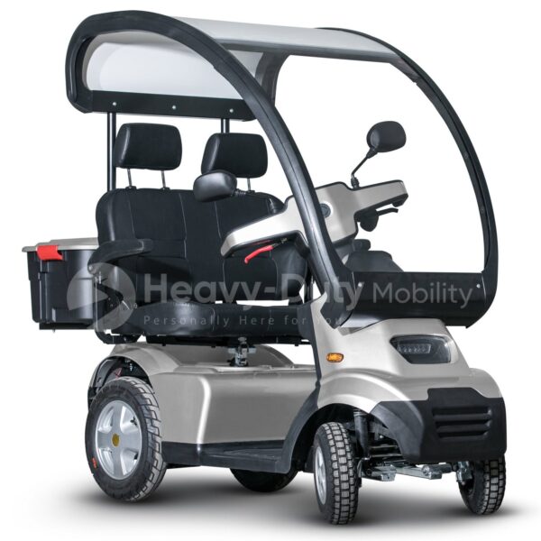 Silver Afiscooter S4 Dual Seat Mobility Scooter with Canopy