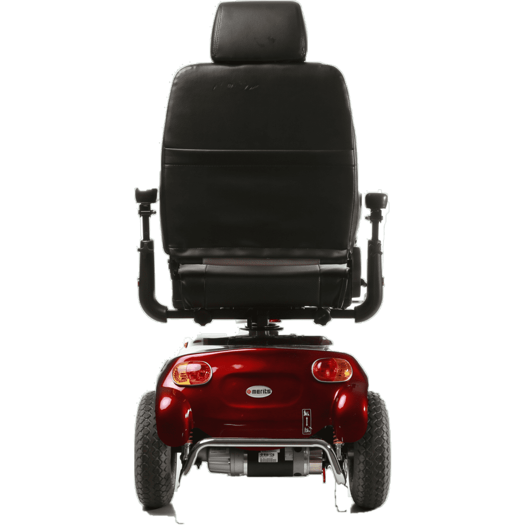 Back View Merits Pioneer 9 Heavy Duty 3 Wheel Mobility Scooter