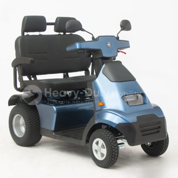 Blue Afiscooter S4 Dual Seat Mobility Scooter with Golf Tire