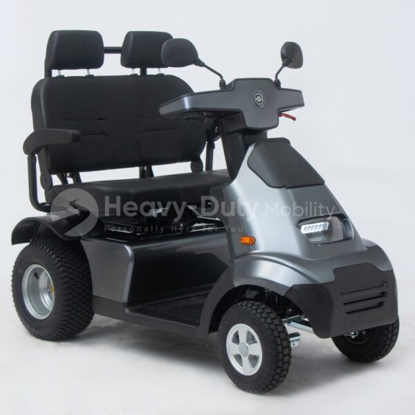 Gray Afiscooter S4 Dual Seat Mobility Scooter with Golf Tire