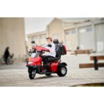 Live Style Image of Red Afiscooter S3 Mobility Scooter with Golf Tire