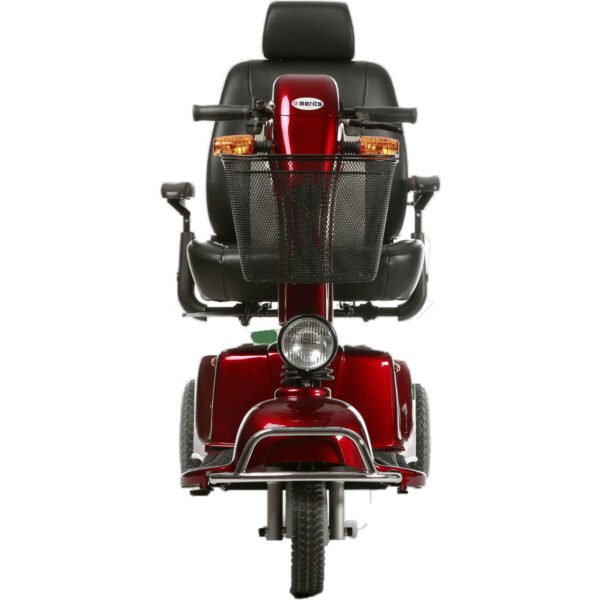 Front View Red Merits Pioneer 9 Mobility Scooter