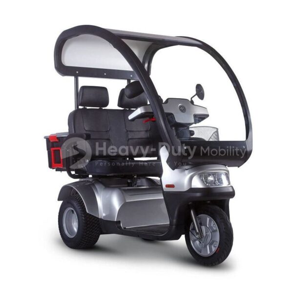 Silver Afiscooter S3 Dual-Seat All-Terrain 3-Wheel