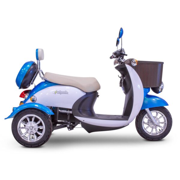 Side View of Blue EWheels EW-11 Retro-Style Recreational Mobility Scooter