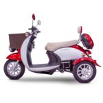 Side View Red EWheels EW-11 Retro-Style Recreational Mobility Scooter