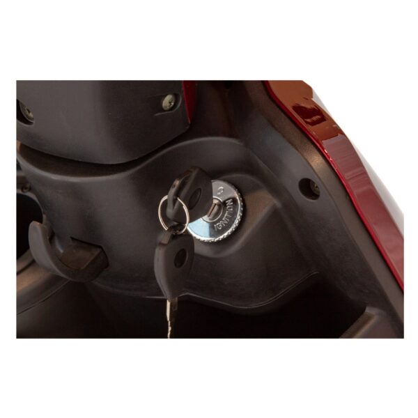 Key Ignition View of EWheels EW-46 Recreational Mobility Scooter 4-Wheel