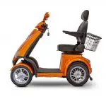 Side View Orange EWheels EW-72 Classic Recreational Mobility Scooter 4-Wheel
