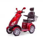 Side View Red EWheels EW-72 Classic Recreational Mobility Scooter 4-Wheel