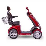 Side View Red EWheels EW-72 Classic Recreational Mobility Scooter 4-Wheel