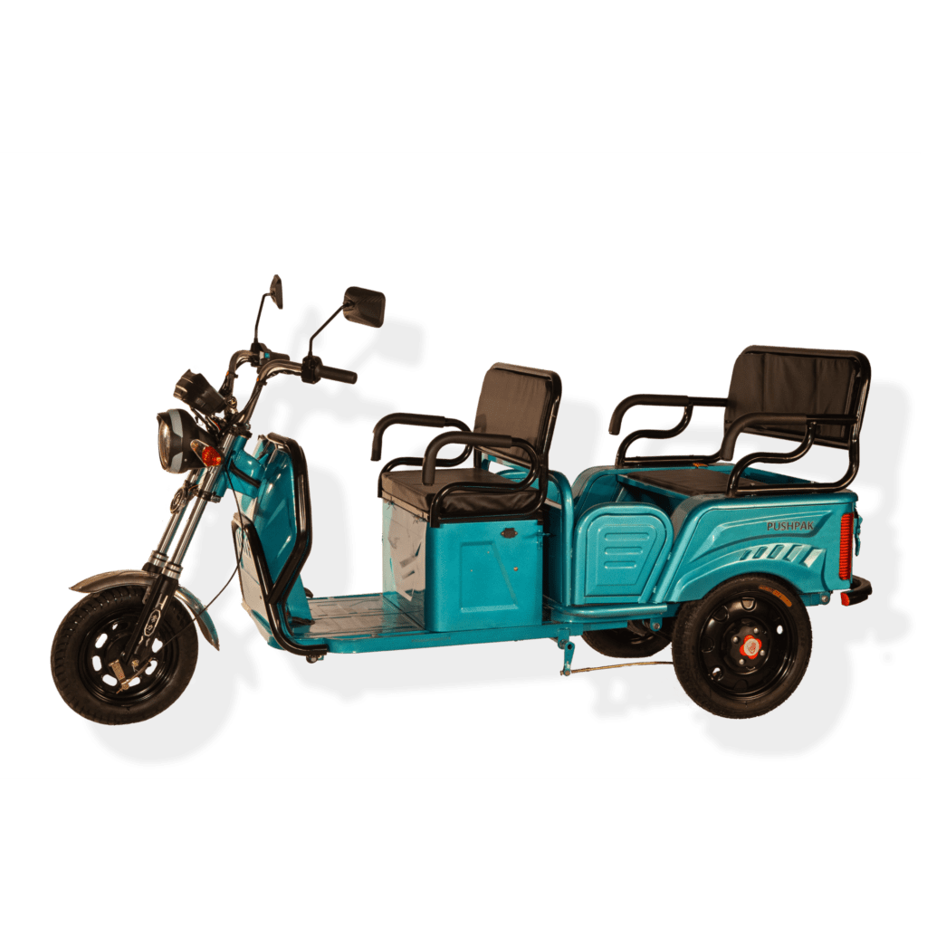 Side View of Pushpak 6000 Three-Passenger Recreational Mobility Scooter