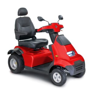 Red Afiscooter S4 Mobility Scooter with Golf Tire