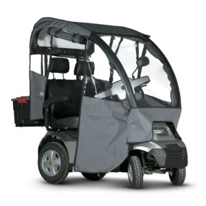 Silver Afiscooter S4 Dual Seat Mobility Scooter with Canopy Rain Cover