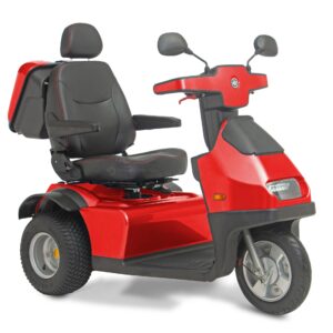 Red Afiscooter S3 Mobility Scooter with Golf Tires
