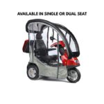 Red Afiscooter S3 Dual-Seat Fully-Enclosed All-Terrain 3-Wheel