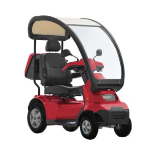 Red Afiscooter S4 Mobility Scooter with Canopy