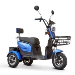 Blue EW-12 Modern Recreational 3 Wheel Mobility Scooter