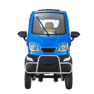 Blue Color Front View of Q Runner Fully Enclosed Cabin Mobility Scooter