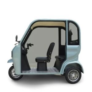Side View Pushpak 7000 Semi Enclosed mobility Scooter 2022 Version Light Blue
