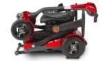 Side Folded View of EV-Rider Teqno Heavy Duty Auto Folding Travel Mobility Scooter