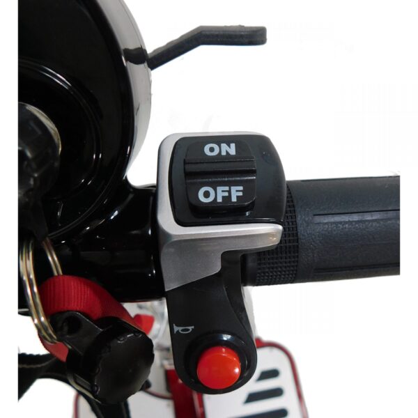 Throttle View of Enhance Mobility Triaxe Cruze Folding Mobility Scooter