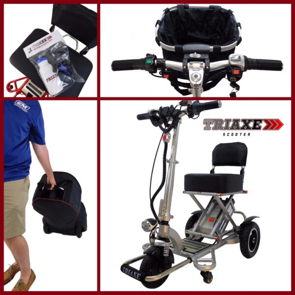 Enhance Mobility Triaxe Sport Heavy Duty Folding Travel Mobility Scooter