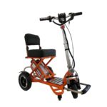 Orange Color of Enhance Mobility Triaxe Sport Heavy Duty Folding Travel Mobility Scooter