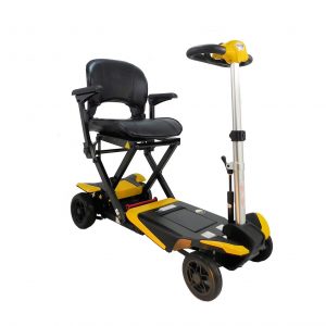Yellow Color of Enhance Mobility Transformer Auto-Folding Travel Mobility Scooter