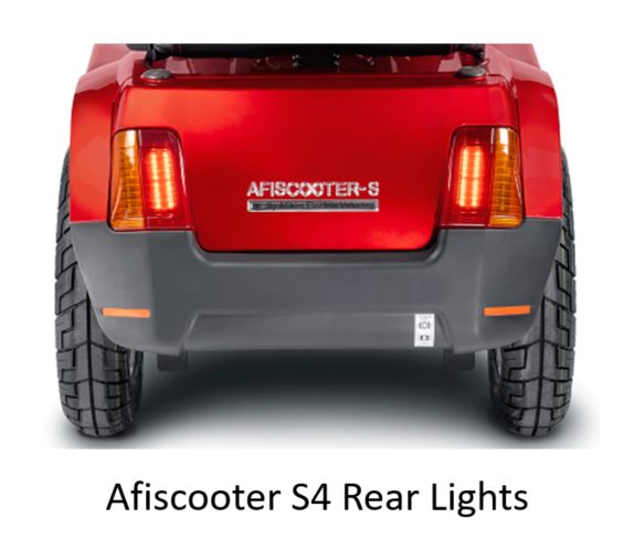 Afiscooter S4 mobility scooter rear lights for improved safety