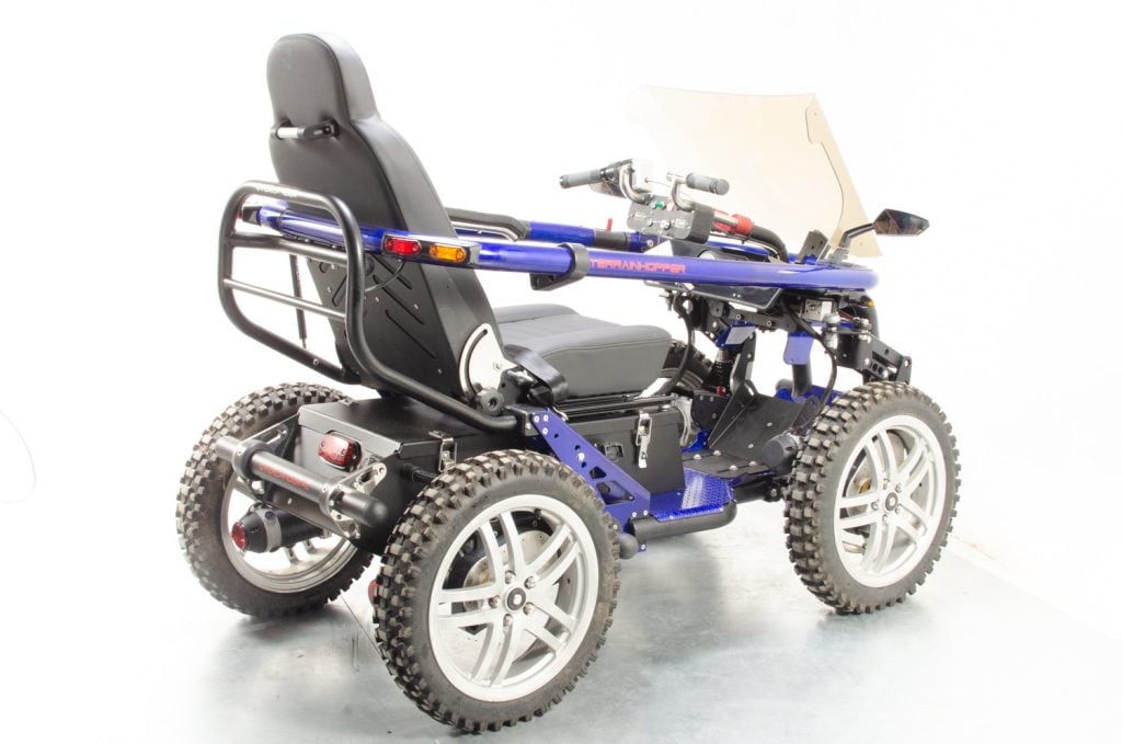 Back-side view of TerrainHopper Overlander 4ZS, an all-terrain mobility vehicle.
