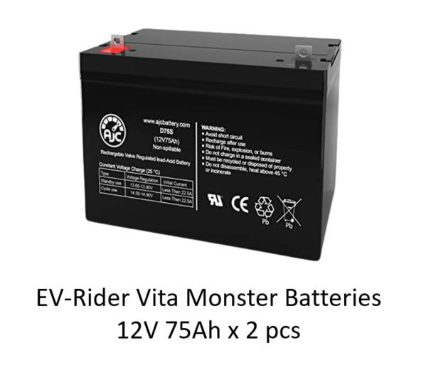 EV-Rider Vita Monster 12V 75Ah batteries