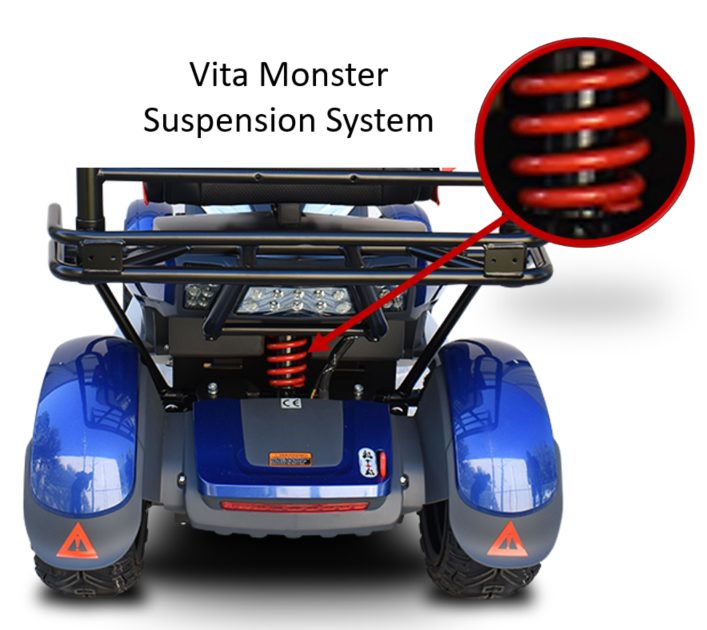 Vita Monster mobility scooter suspension mechanism