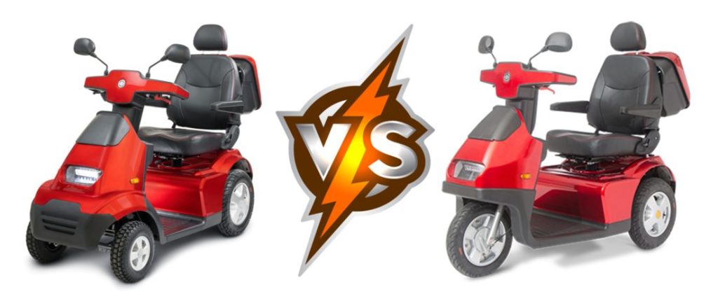 Comparison of 4-wheel and 3-wheel mobility scooters