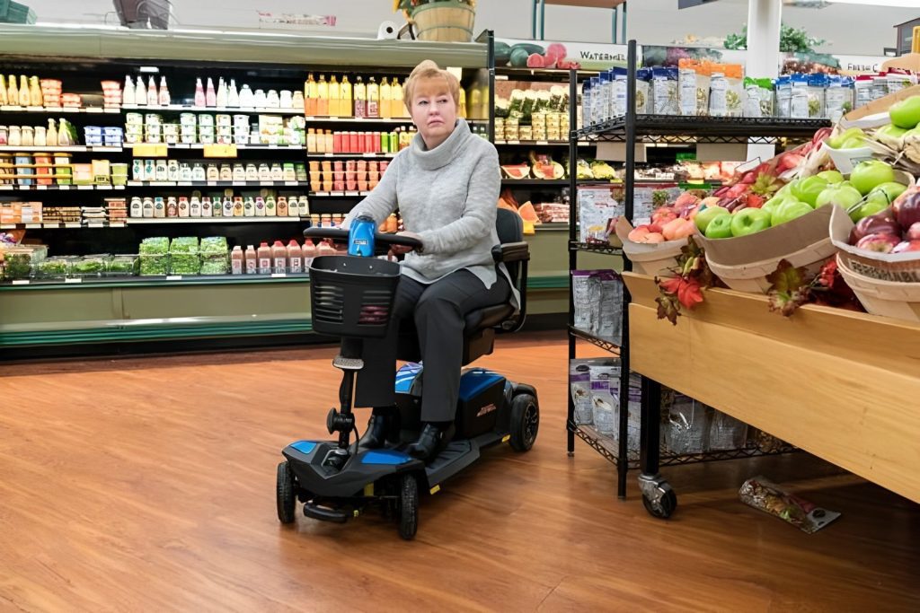 standard mobility scooter in supermarket