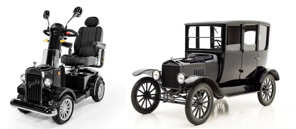 A vintage Ford Model T car with a modern twist - the Gatsby Mobility Scooter