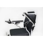 Side view of the EWheels EW-M45 wheelchair with the left armrest raised, highlighting its adjustability and design