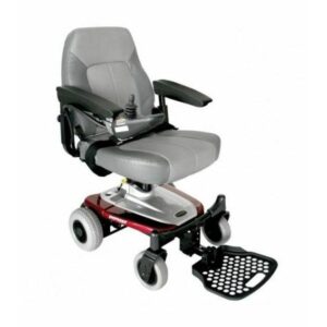 Red Shoprider Smartie wheelchair in front side view