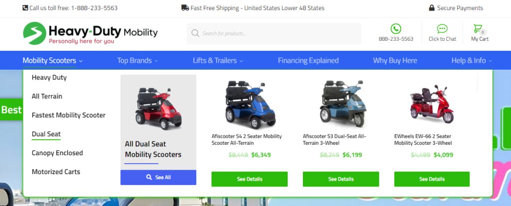 Mobility Scooters categories