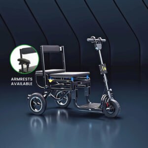 Efoldi lite mobility scooter with armrest