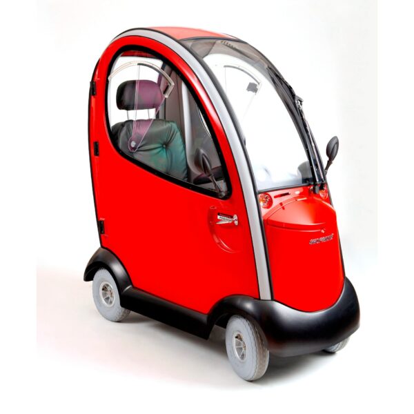 Red Color of Shoprider Flagship Cabin Enclosed Mobility Scooter