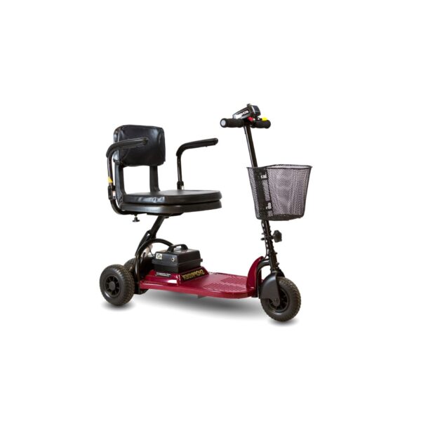 Red Color of Shoprider Echo Lightweight 3-Wheel Travel Mobility Scooter - SL73